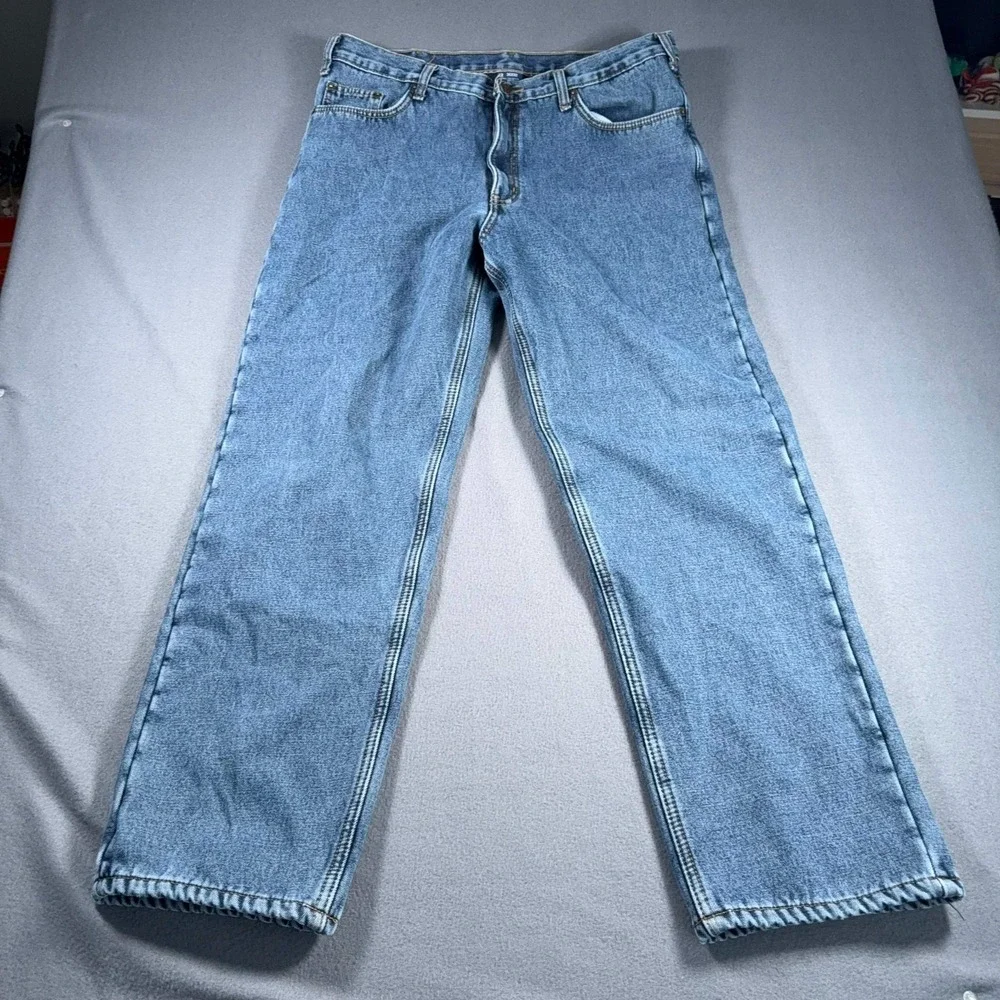 Full Blue Men's Fleece Lined Jeans Outdoor Workwear Denim HB003 Bonded sz 36x32